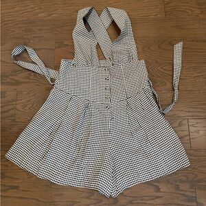 Vanessa Mooney Gingham Venus Romper Size Large